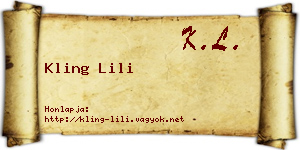 Kling Lili névjegykártya