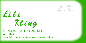 lili kling business card